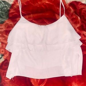 Light Pink Crop Top With Ruffles!